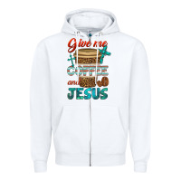 White give me coffee and jesus Zipper Hoodie - BundleAndBundleShop