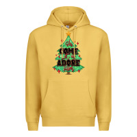Antique Gold oh come let us adore him christmas tree Premium Hoodie - MaliasSmallBusiness