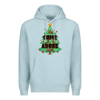 Blue Mist oh come let us adore him christmas tree Premium Hoodie - MaliasSmallBusiness