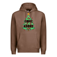 Chestnut oh come let us adore him christmas tree Premium Hoodie - MaliasSmallBusiness