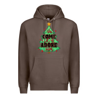 Coffee oh come let us adore him christmas tree Premium Hoodie - MaliasSmallBusiness