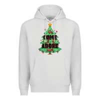 Dove Grey oh come let us adore him christmas tree Premium Hoodie - MaliasSmallBusiness