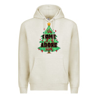 Oatmeal Heather oh come let us adore him christmas tree Premium Hoodie - MaliasSmallBusiness