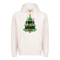 Pale Pink oh come let us adore him christmas tree Premium Hoodie - MaliasSmallBusiness