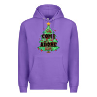 Purple oh come let us adore him christmas tree Premium Hoodie - MaliasSmallBusiness