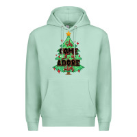 Seafoam oh come let us adore him christmas tree Premium Hoodie - MaliasSmallBusiness