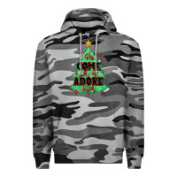 Slate Camo oh come let us adore him christmas tree Premium Hoodie - MaliasSmallBusiness