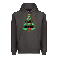 Smoke oh come let us adore him christmas tree Premium Hoodie - MaliasSmallBusiness