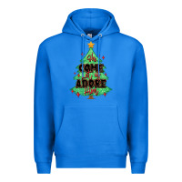 True Royal oh come let us adore him christmas tree Premium Hoodie - MaliasSmallBusiness