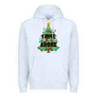 White oh come let us adore him christmas tree Premium Hoodie - MaliasSmallBusiness