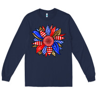 Navy America sunflower Long Sleeve Tee - Neo Western