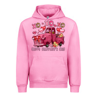 Fuchsia Pink xo xo xo happy valentine's day truck Urban Hoodie - LillyAllenDesigns