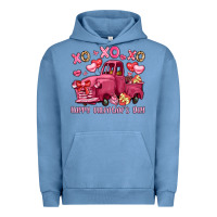 Pigment Pebble Blue xo xo xo happy valentine's day truck Urban Hoodie - LillyAllenDesigns
