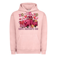 Pigment Salmon xo xo xo happy valentine's day truck Urban Hoodie - LillyAllenDesigns