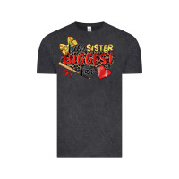 Vintage Black little sister biggest fan softball Vintage Tee - Zillion Design Studio