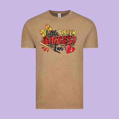 Little Sister Biggest Fan Softball Vintage Tee Designed By Zillion Design Studio