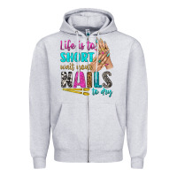 Heather Grey life is to short wait your nails to dry bbs Zipper Hoodie - BundleAndBundleShop