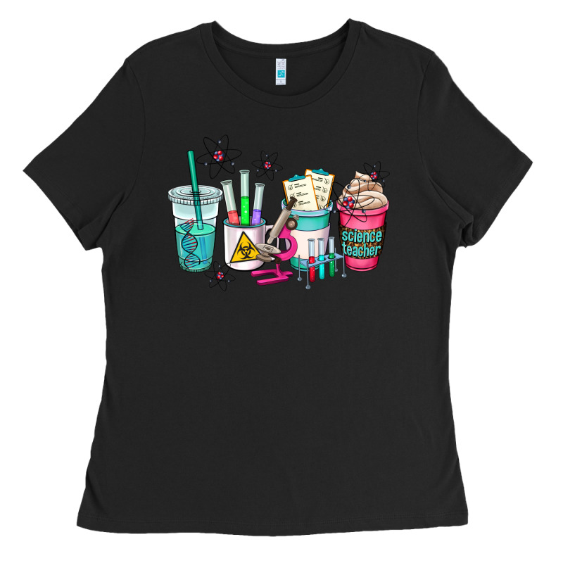 Science Teacher Coffee Cups Ladies Tee by AdoDesignShop | Teevron