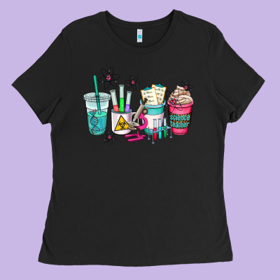 Science Teacher Coffee Cups Ladies Tee Designed By Adodesignshop