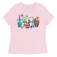 Bubblegum Pink science teacher coffee cups Ladies Tee - AdoDesignShop