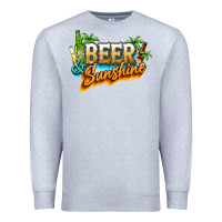 Heather Grey Beer and sunshine Premium Sweatshirt - NancyCooperArtShop