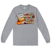 Heather Grey wild about pumpkin spice Long Sleeve Tee - CowhideDigitalArt