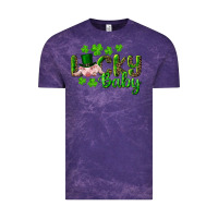 Cloud Purple Lucky Baby With Pig Vintage Tee - RanaPortraitStore