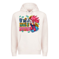 Pale Pink yall aint right with chicken Premium Hoodie - NancyCooperArtShop