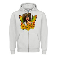 Dove Grey butterfly afro woman juneteenth Zipper Hoodie - AdoDesignShop