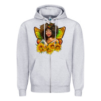 Heather Grey butterfly afro woman juneteenth Zipper Hoodie - AdoDesignShop