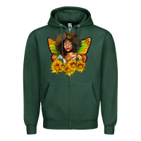 Sports Green butterfly afro woman juneteenth Zipper Hoodie - AdoDesignShop