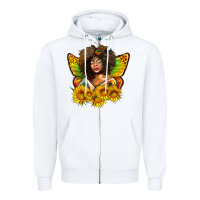 White butterfly afro woman juneteenth Zipper Hoodie - AdoDesignShop