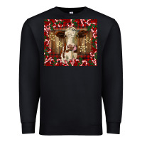 Black christmas heifer with candy canes Premium Sweatshirt - BarkalooDesign