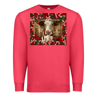 Cardinal christmas heifer with candy canes Premium Sweatshirt - BarkalooDesign