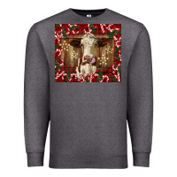Charcoal Heather christmas heifer with candy canes Premium Sweatshirt - BarkalooDesign