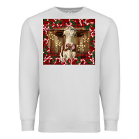 Dove Grey christmas heifer with candy canes Premium Sweatshirt - BarkalooDesign