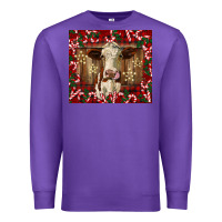 Purple christmas heifer with candy canes Premium Sweatshirt - BarkalooDesign