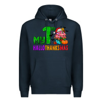 Navy my first hallothanksmas Premium Hoodie - AdoDesignShop