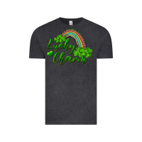 Vintage Black Lucky charm rainbow and shamrocks Vintage Tee - RanaPortraitStore