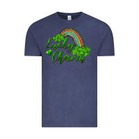 Vintage Denim Lucky charm rainbow and shamrocks Vintage Tee - RanaPortraitStore