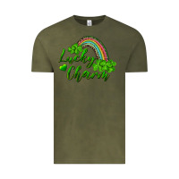 Vintage Olive Lucky charm rainbow and shamrocks Vintage Tee - RanaPortraitStore