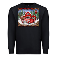 Black Christmas farm reindeer and truck Premium Sweatshirt - BarkalooDesign