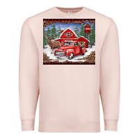 Pale Pink Christmas farm reindeer and truck Premium Sweatshirt - BarkalooDesign
