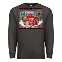 Smoke Christmas farm reindeer and truck Premium Sweatshirt - BarkalooDesign