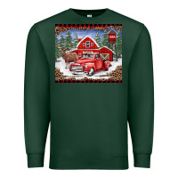 Sports Green Christmas farm reindeer and truck Premium Sweatshirt - BarkalooDesign