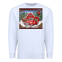 White Christmas farm reindeer and truck Premium Sweatshirt - BarkalooDesign