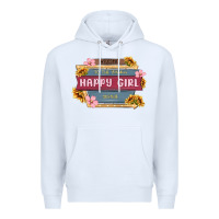 White welcome to the fabulous happy girl avenue Premium Hoodie - MaliasSmallBusiness
