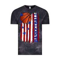 Cloud Black basketball american flag Vintage Tee - texasbilliewilder
