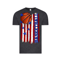 Vintage Black basketball american flag Vintage Tee - texasbilliewilder