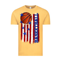 Vintage Mustard basketball american flag Vintage Tee - texasbilliewilder